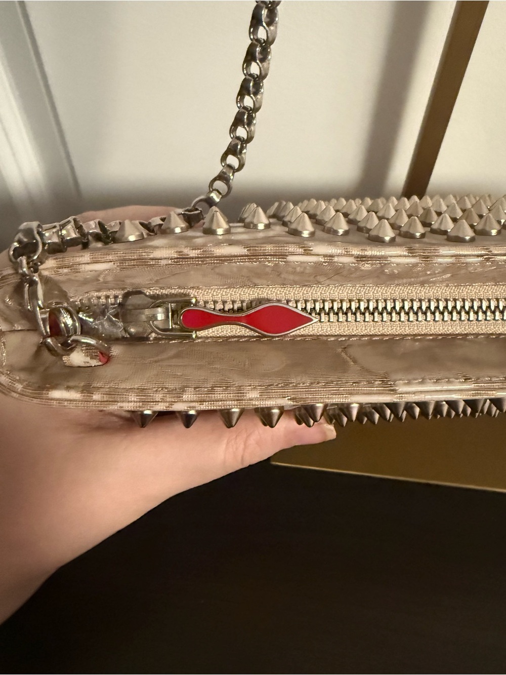 Christian Louboutin Studded Beige Crossbody or Shoulder Bag - Picture 5 of 5